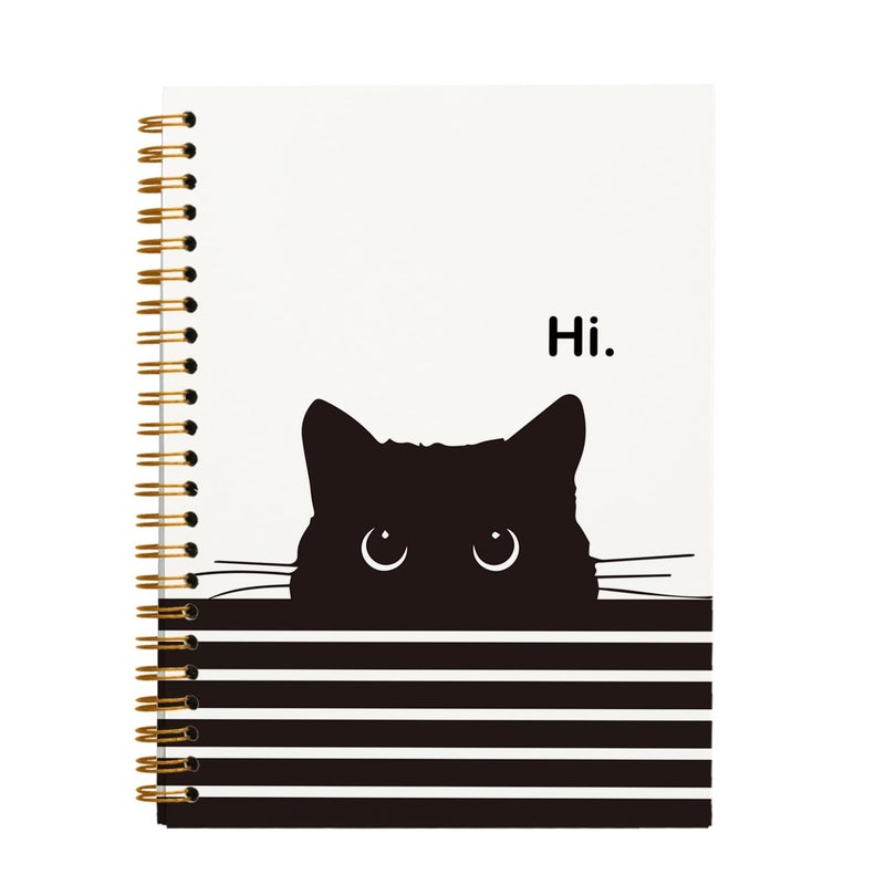 OXW Cat Notebook Journal اللوازم المدرسية الجمالية العودة إلى المدرسة دفاتر الملاحظات للفتيات في المدارس ملاحظة تدوين دفتر ملاحظات بغلاف مقوى للكلية 5.5 × 8.3 - Image 1